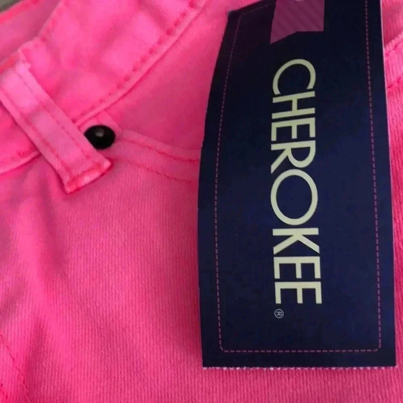 💥🆕Cherokee Super Skinny Cropped Jeans Neon Pink 10🆕 - Picture 6 of 6